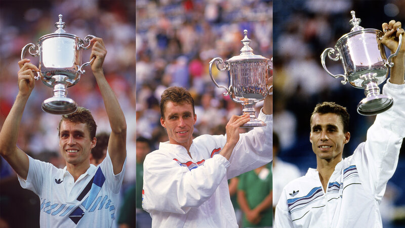 Ivan Lendl triumfoval v mužském singlu v letech 1985 – 1987 třikrát v řadě